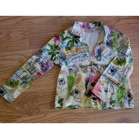 Life Style Petite Travel Inspired Vtg Cotton Jacket Sz PM - Picture 4 of 8